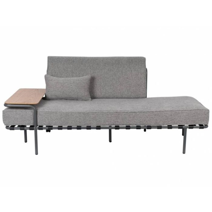 Sofá Diván 3 Plazas Tejido Gris Metal, 185 Cm