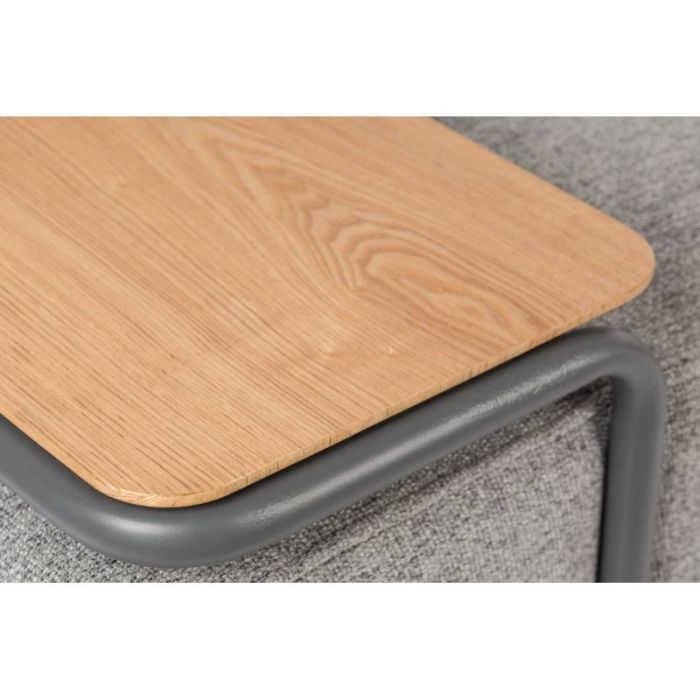 Sofá Diván 3 Plazas Tejido Gris Metal, 185 Cm