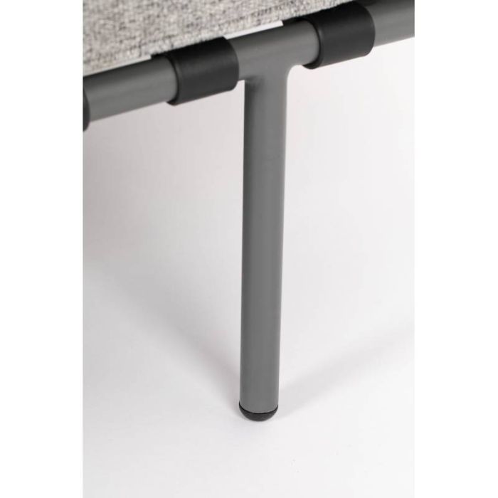 Sofá Diván 3 Plazas Tejido Gris Metal, 185 Cm