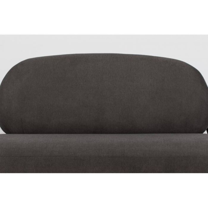 Sofá Curvo Tejido Gris Hierro, 125 Cm