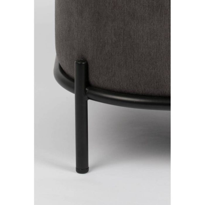 Sofá Curvo Tejido Gris Hierro, 125 Cm