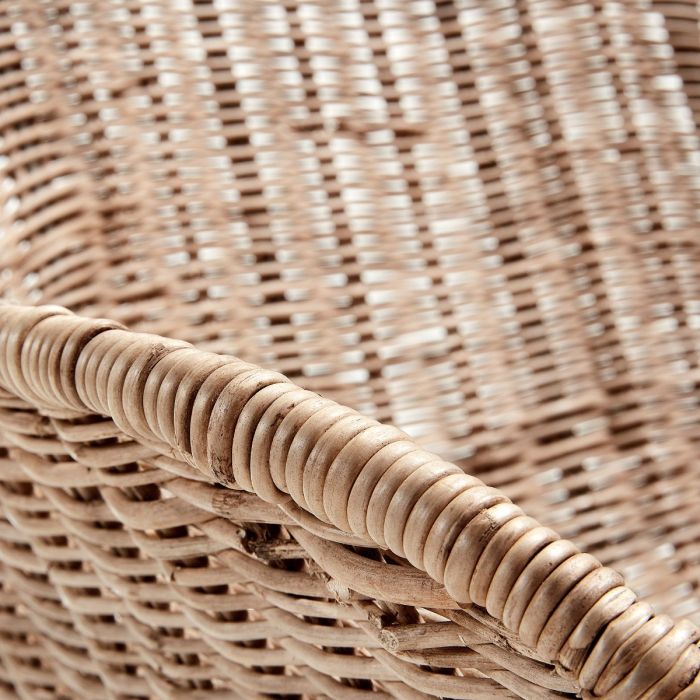 Silla Diseño Tropical Ratán Gris Hierro Negro