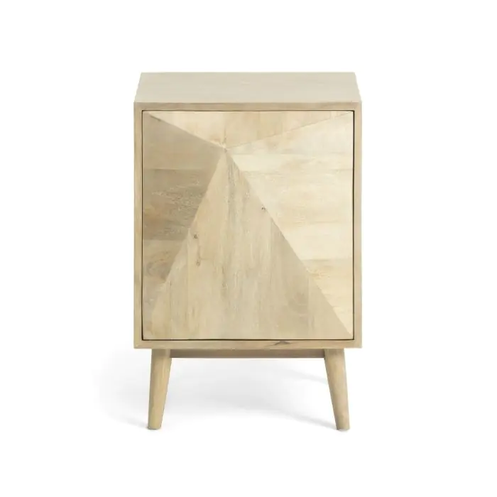Mesita de Noche Madera Natural 1 Puerta,60 Cm