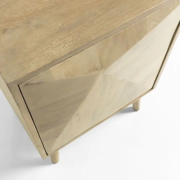 Mesita de Noche Madera Natural 1 Puerta,60 Cm