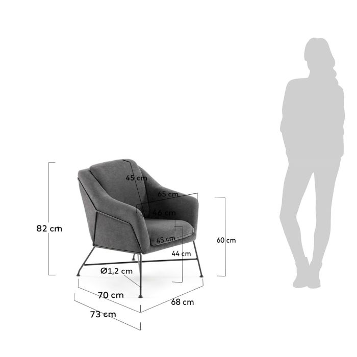 Sillón Moderno Grfito Gris