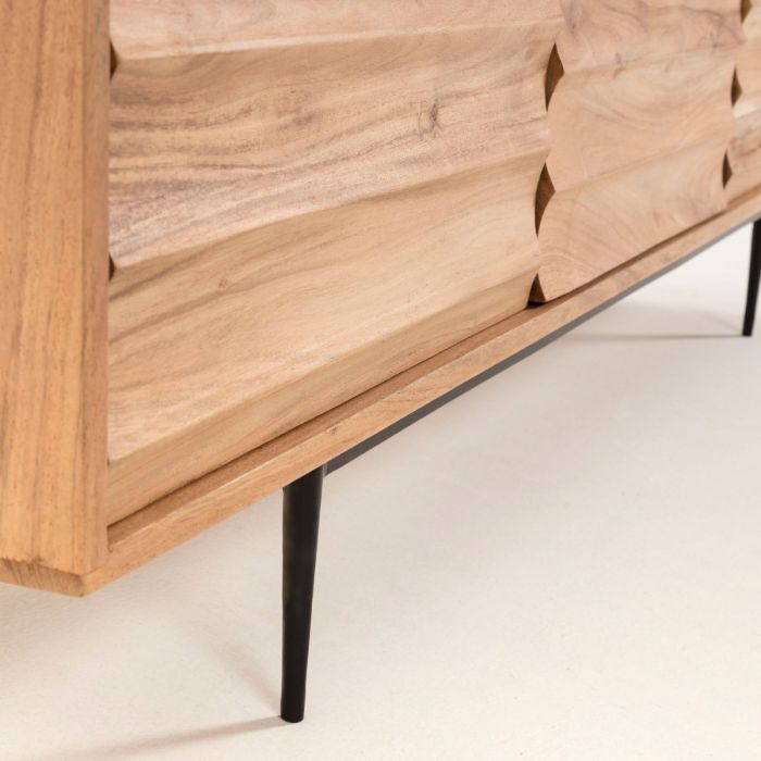 Mueble TV Natural Negro, 147 Cm
