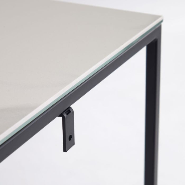 Consola Sobre Porcelánico Blanco Estructura Acero, 110 Cm
