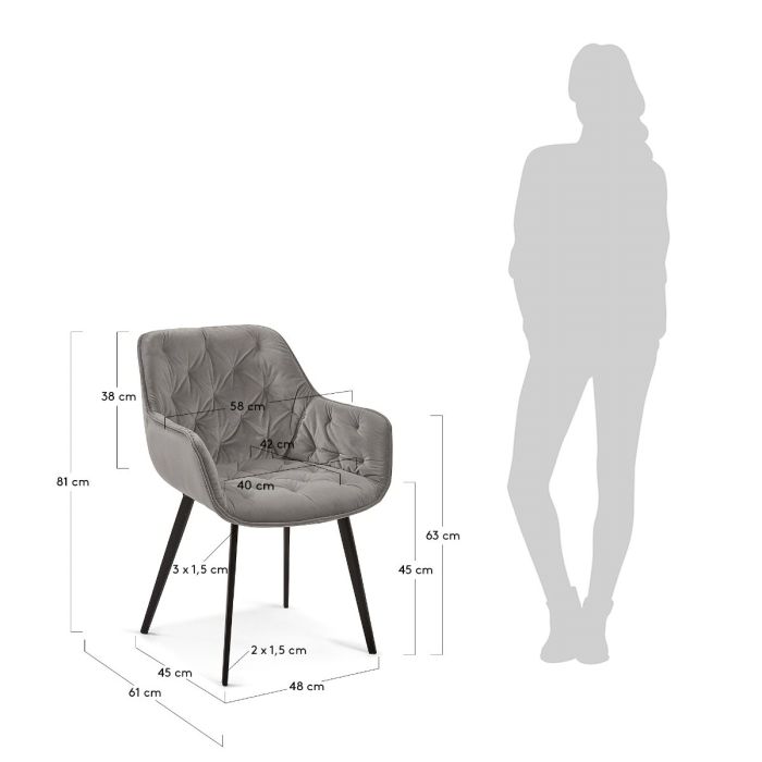 Silla Moderna Capitoné Gris