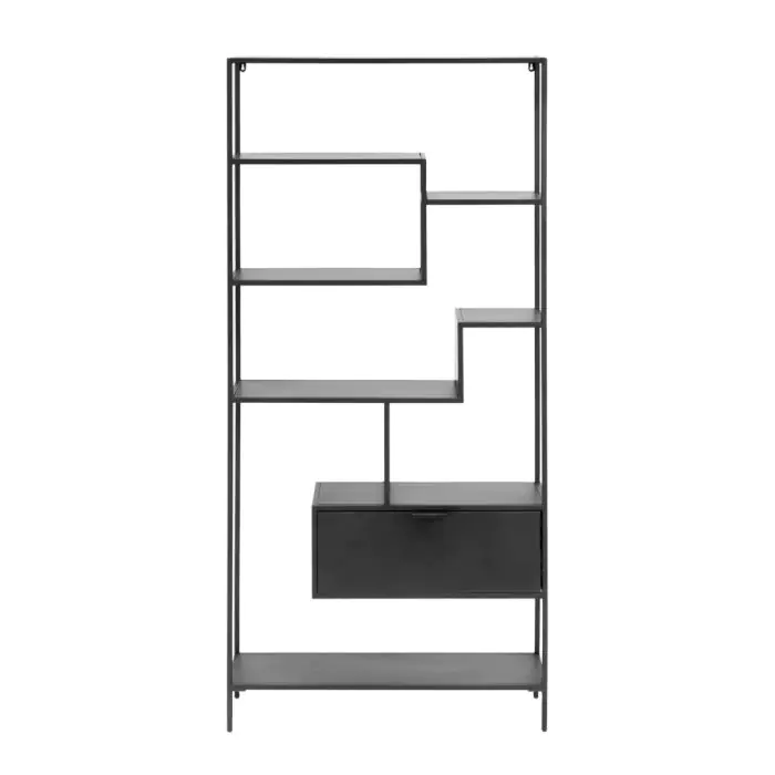 Estantería Acero Acabado Negro, 80 Cm