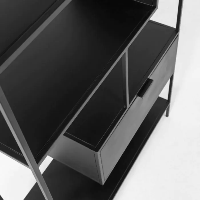 Estantería Acero Acabado Negro, 80 Cm