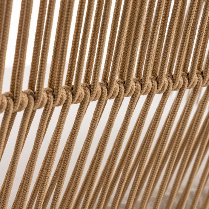 Sofá 2 plazas Cuerda Beige Acero, 133 Cm
