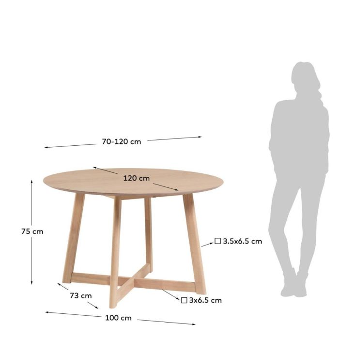 Mesa Extensible Roble Natural 70 - 120 cm
