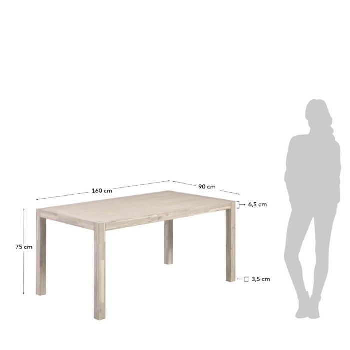 Mesa Comedor Madera Maciza Acacia 160 Cm