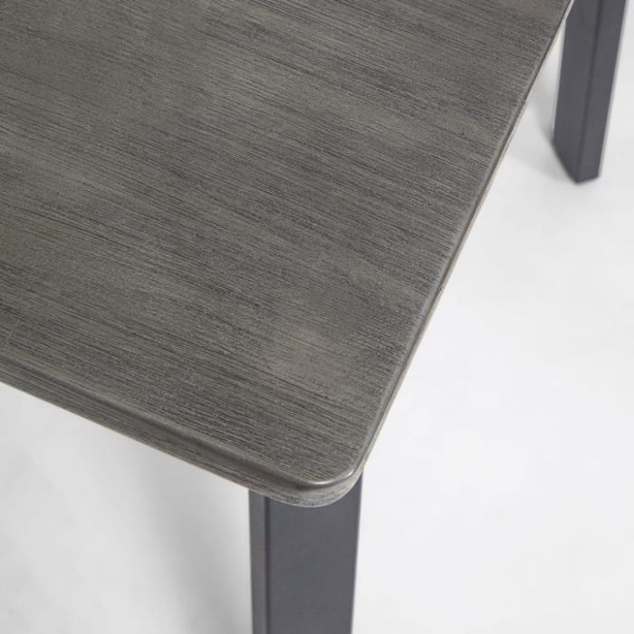 Mesa Comedor Extensible Indiann Estilo Industrial Diseño Moderno Negro Acero, 160 Cm