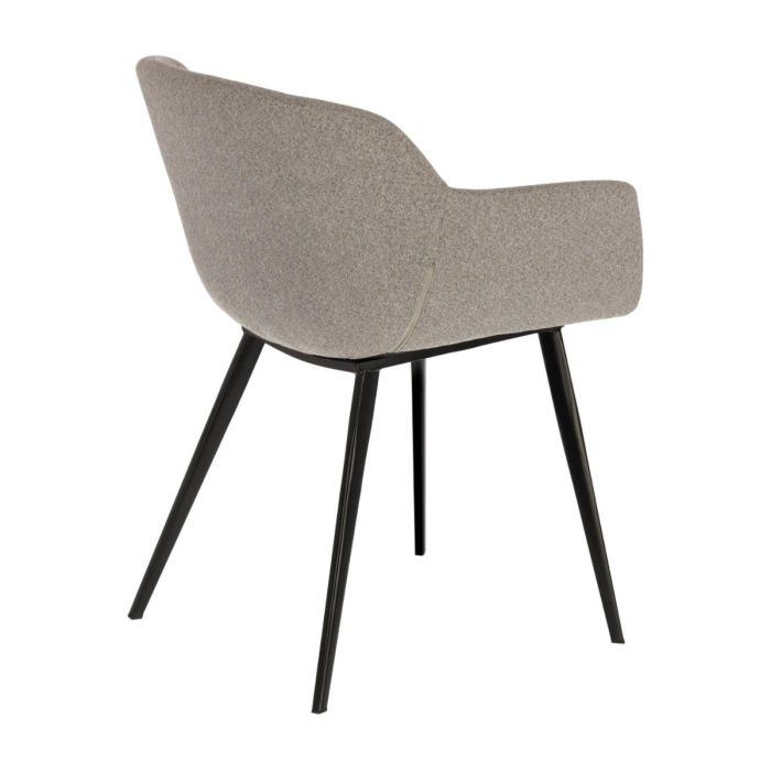 Silla Nórdica Moderna Tejido Gris Claro Patas Acero Negro