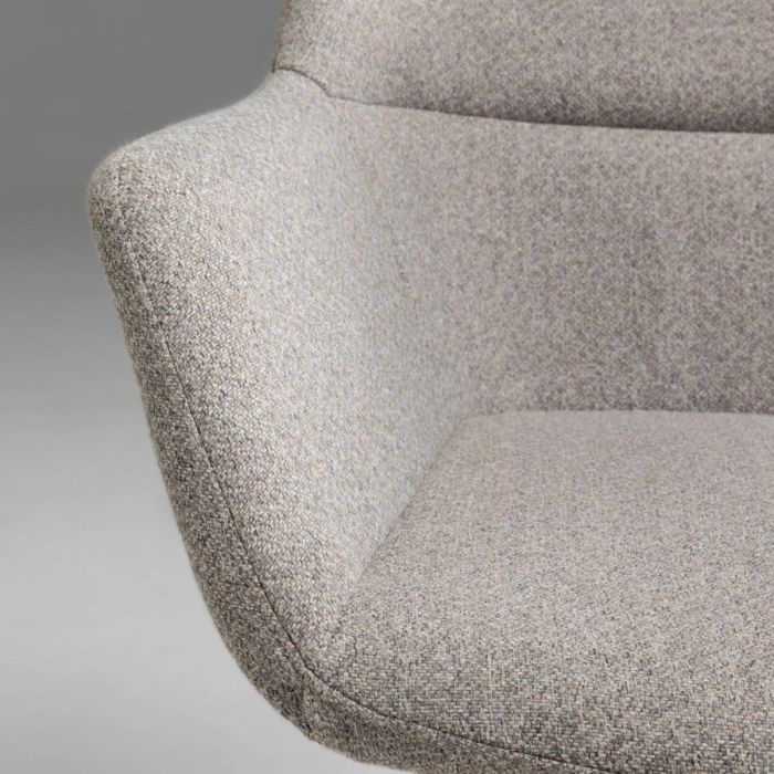Silla Nórdica Moderna Tejido Gris Claro Patas Acero Negro