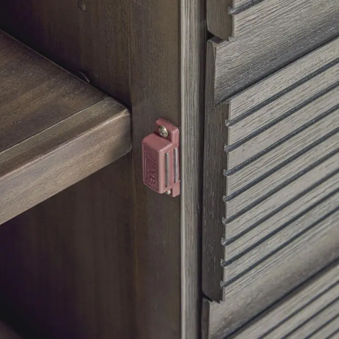 Estantería Madera Acacia Antracita 2 Puertas, 100 cm