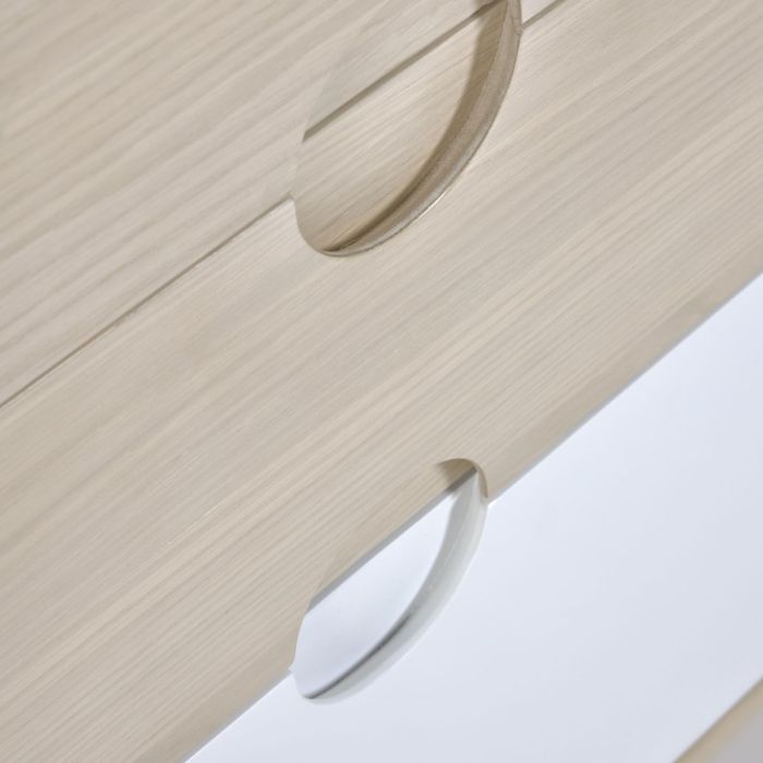 Cómoda Nunila Madera Natural Blanco, 90 Cm