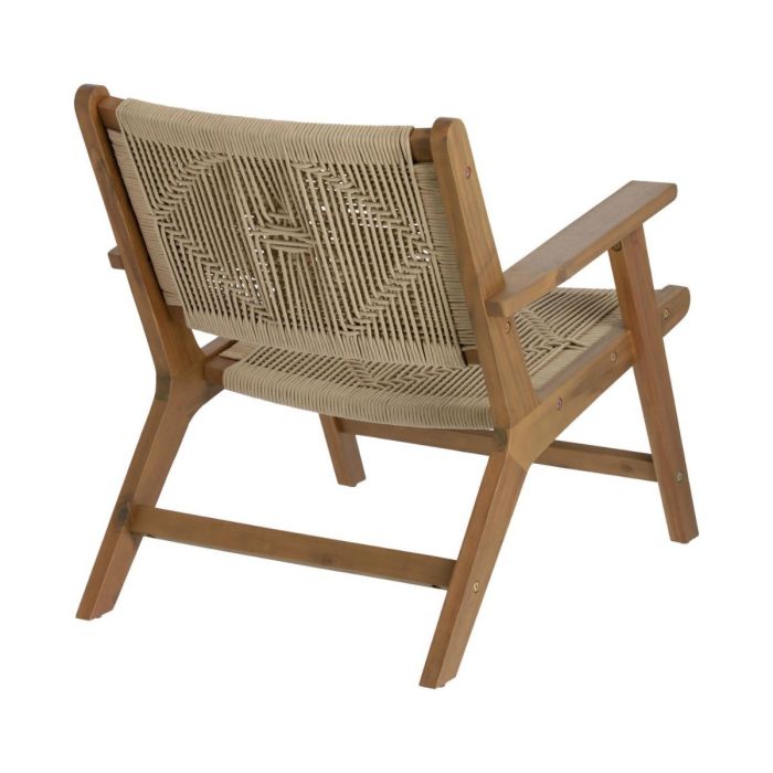 Sillón Ratán Madera Acacia Marrón Oscuro, 73 Cm
