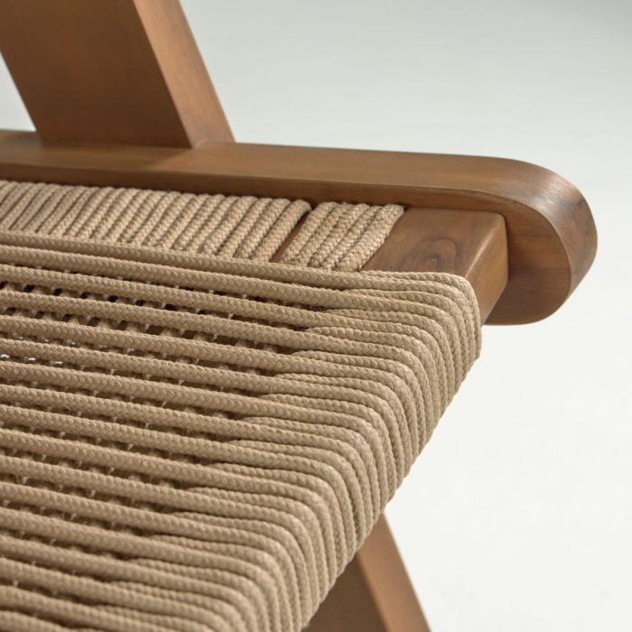 Sillón Ratán Madera Acacia Marrón Oscuro, 73 Cm