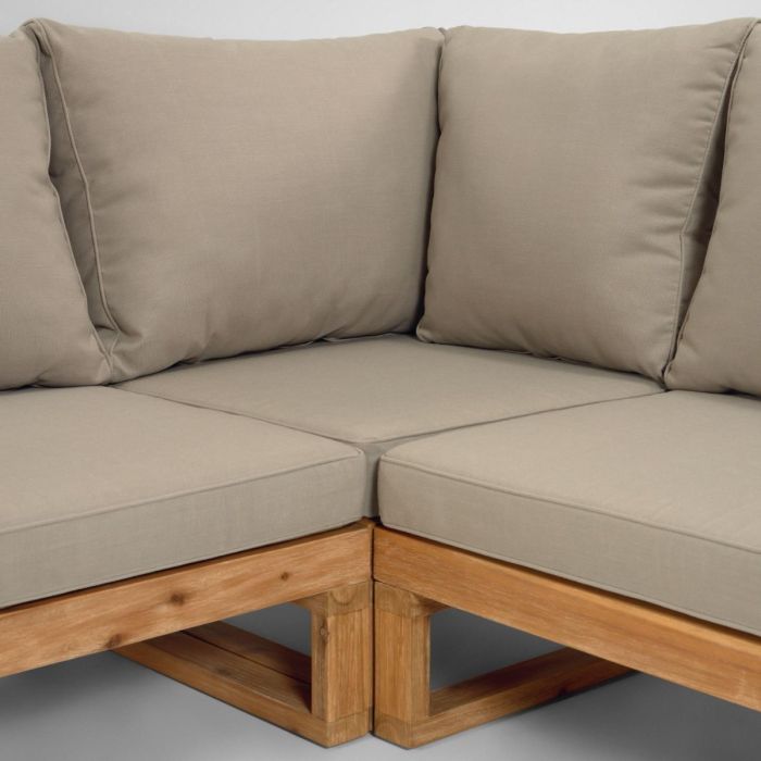 Set Sofá Mesa Exterior Flaviina Beige/Natural