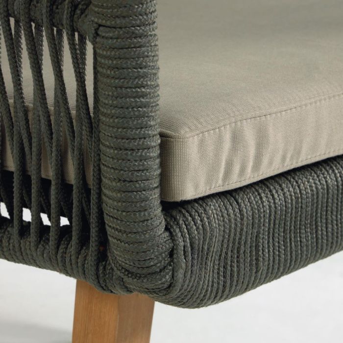 Set Exterior Inti Sofá 2 Plazas 2 Butacas Cuerda Verde, 61 / 130 Cm