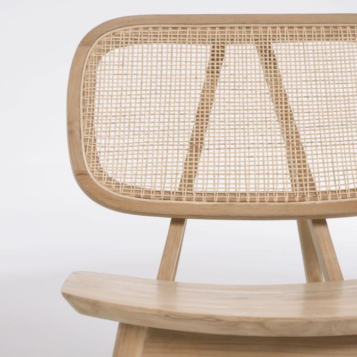 Sillón Madera Maciza Teca Ratán, 64 Cm