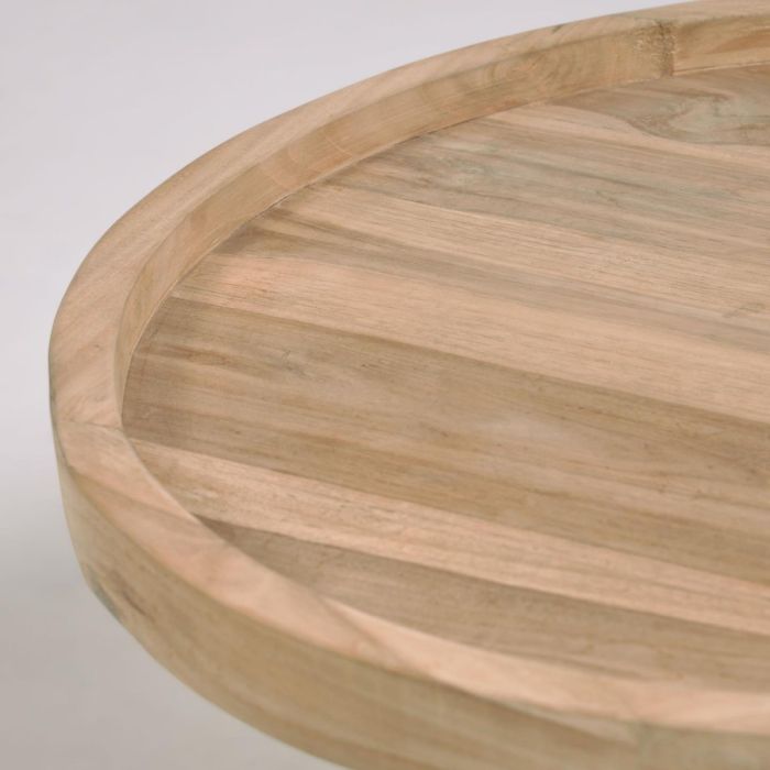 Mesa Auxiliar Estilo Escandinavo Madera Teca Natural, 35 cm