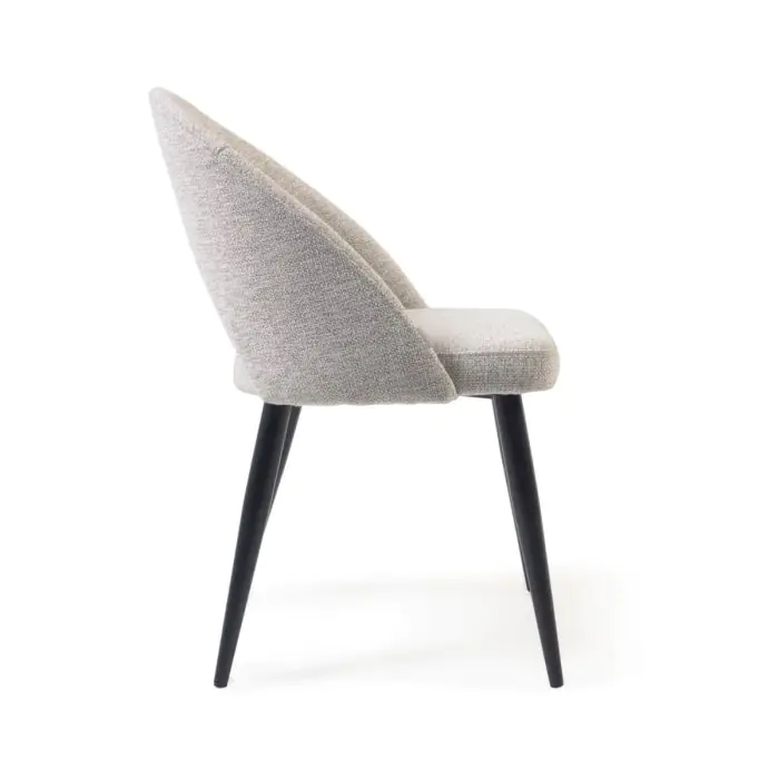 Silla Nórdica Tejido Beige Acero Negro
