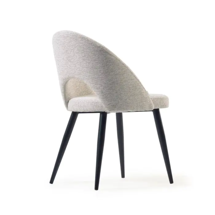 Silla Nórdica Tejido Beige Acero Negro
