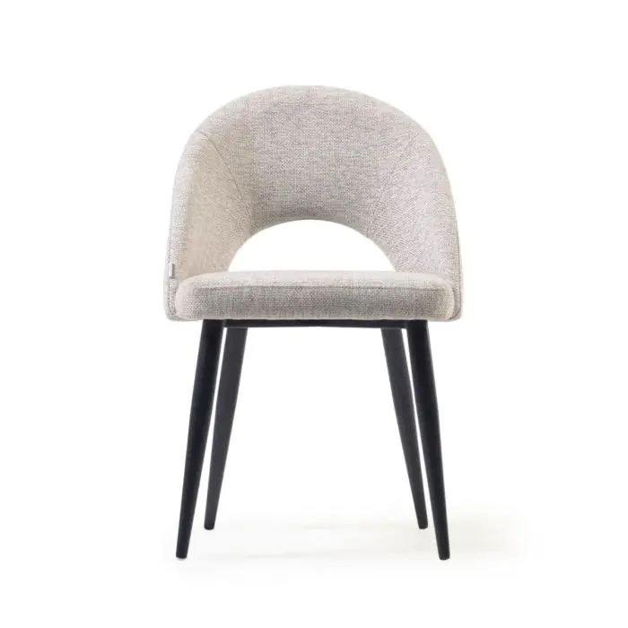 Silla Nórdica Tejido Beige Acero Negro