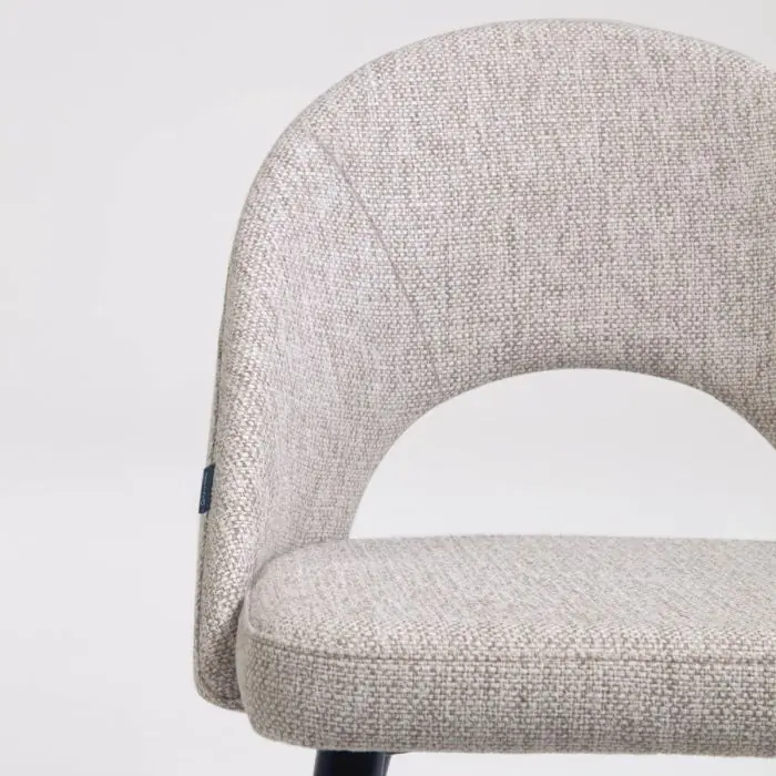 Silla Nórdica Tejido Beige Acero Negro