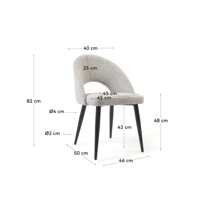 Silla Nórdica Tejido Beige Acero Negro