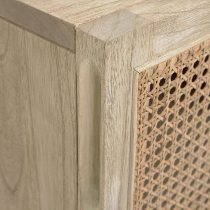 Mesita de Noche Madera Mindi Ratán Natural, 48 Cm