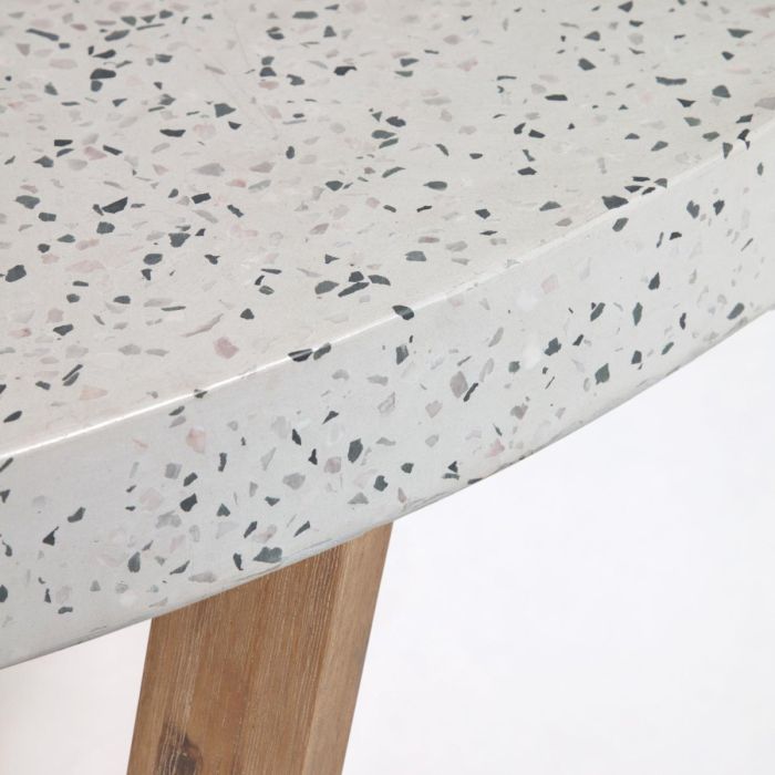 Mesa Jardín Shanelle Blanco Terrazo, 120 Cm
