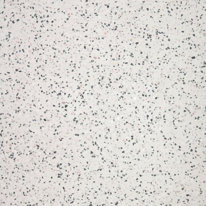 Mesa Jardín Redonda Terrazo Blanco Madera Acacia, 120 Cm