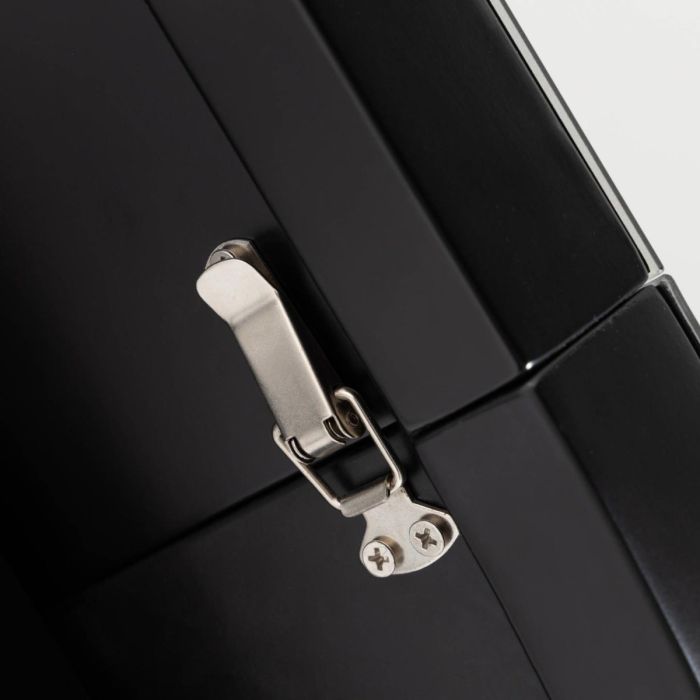 Mesa Comedor Redonda Extensible Porcelánico Acero Negro,  Ø 120 (160) Cm