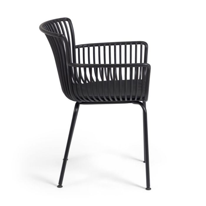 Silla De Exterior Diseño Ergonómico Negro, 59 Cm