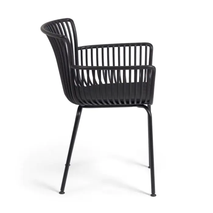Silla De Exterior Diseño Ergonómico Negro, 59 Cm