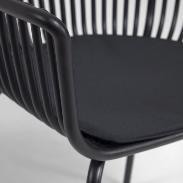 Silla De Exterior Diseño Ergonómico Negro, 59 Cm