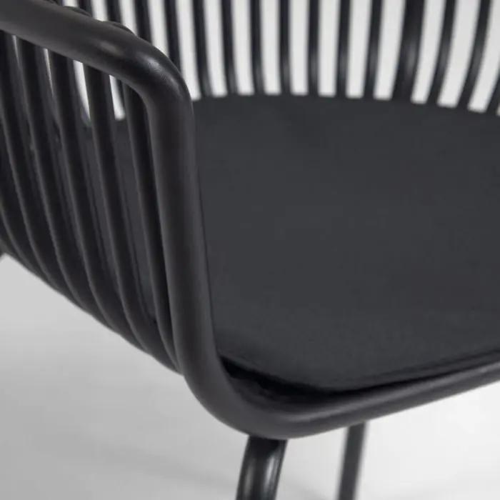 Silla De Exterior Diseño Ergonómico Negro, 59 Cm