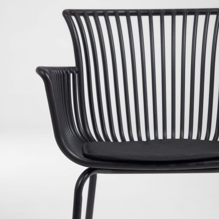 Silla De Exterior Diseño Ergonómico Negro, 59 Cm