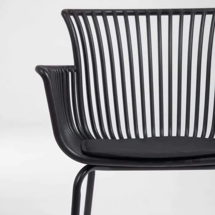 Silla De Exterior Diseño Ergonómico Negro, 59 Cm