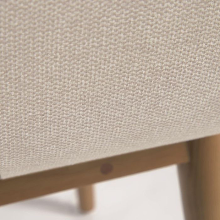 Silla Tejido Beige Madera Fresno Acabado Oscuro, 59 Cm