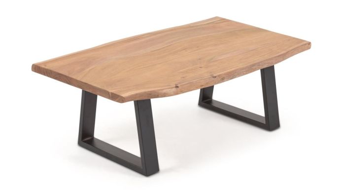 Mesa de Centro Alaia Estilo Industrial Madera Acacia Acabado Natural, 115 Cm
