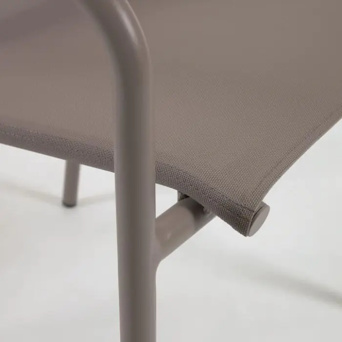 Silla de Exterior Aluminio Marrón Mate, 60 Cm