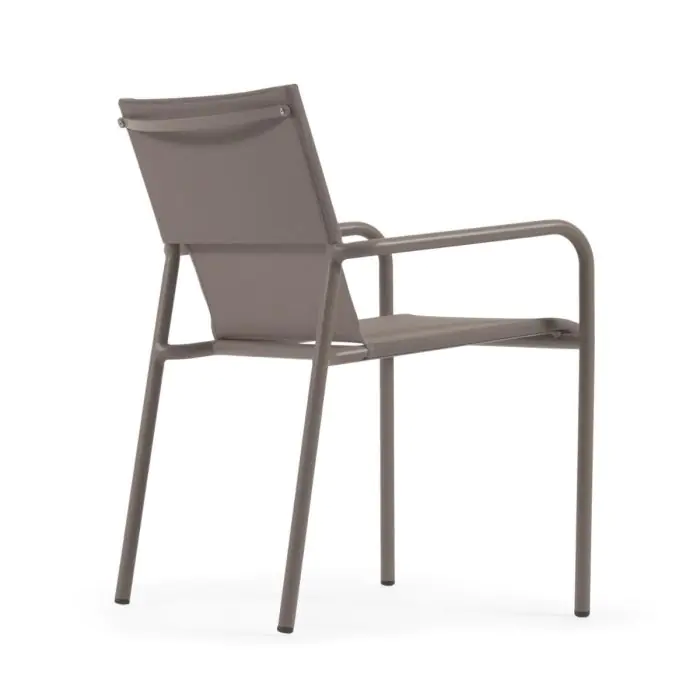 Silla de Exterior Aluminio Marrón Mate, 60 Cm