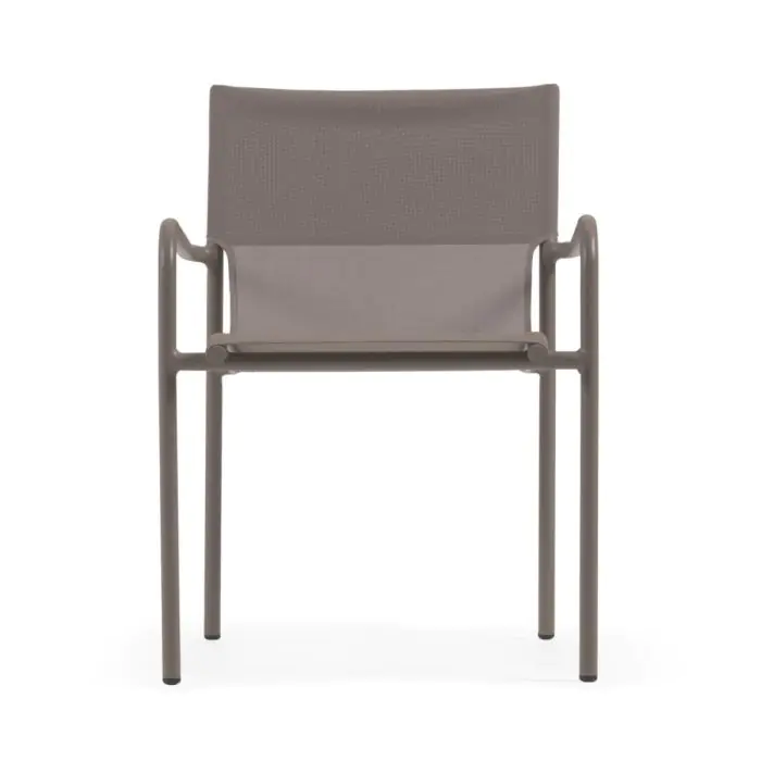 Silla de Exterior Aluminio Marrón Mate, 60 Cm
