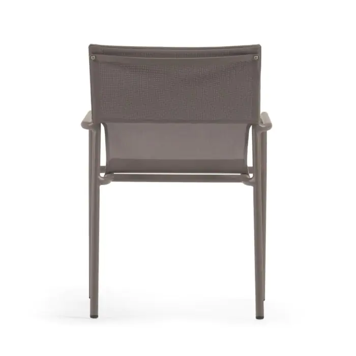 Silla de Exterior Aluminio Marrón Mate, 60 Cm