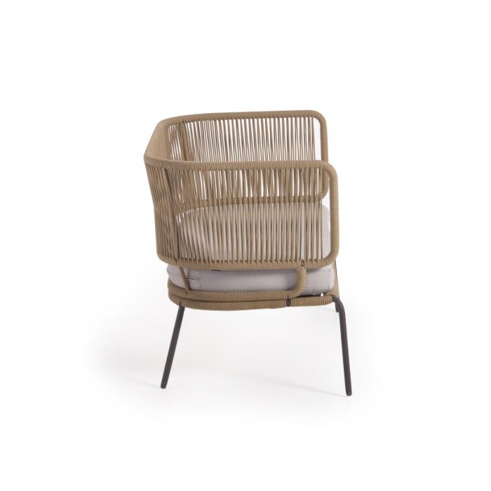 Sofá 2 plazas Cuerda Beige Acero Galvanizado, 135 Cm